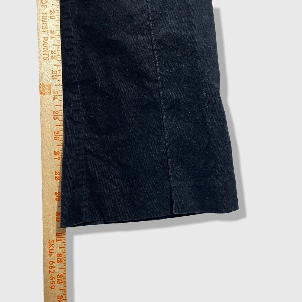 bebe Corduroy Velvet Pants Women 8‎ Black Y2K Flare Low Rise Trousers